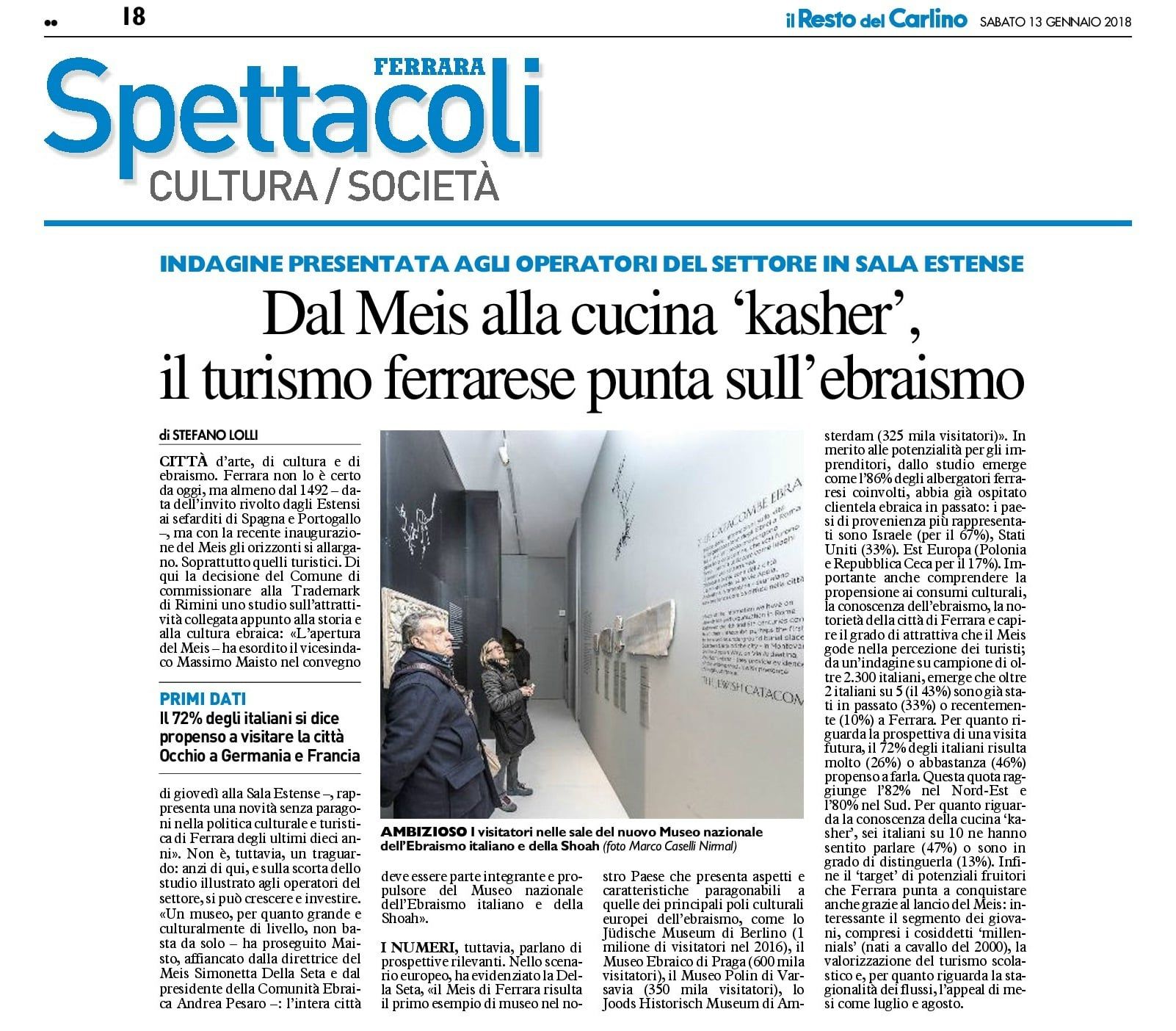 Dal Meis alla cucina ‘kasher’, il turismo ferrarese punta sull’ebraismo