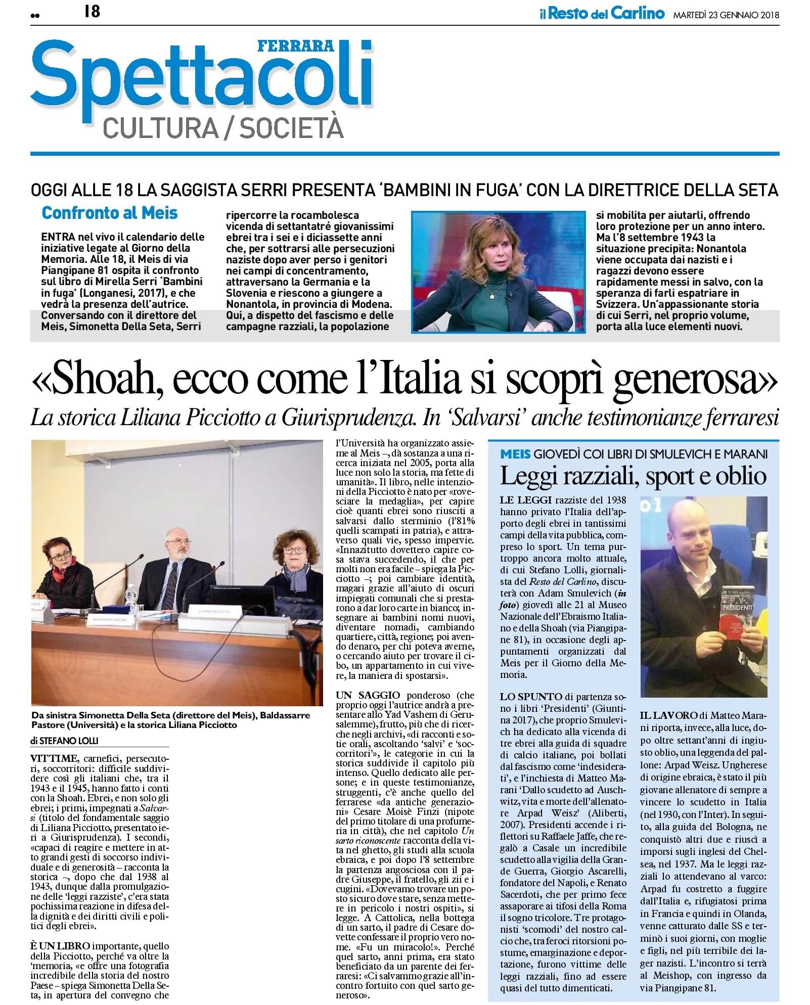«Shoah, ecco come l’Italia si scoprì generosa»