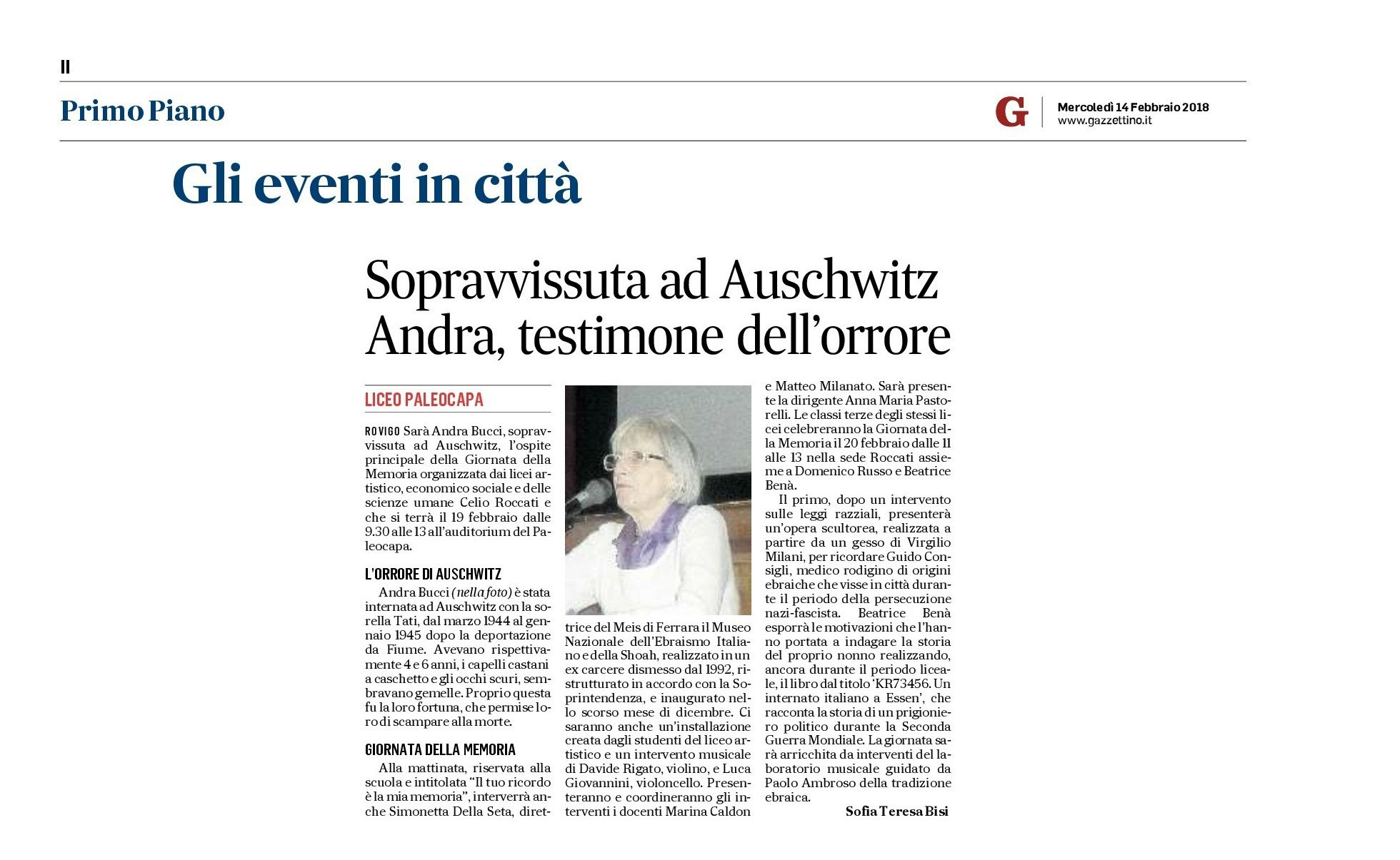 Sopravvissuta ad Auschwitz. Andra, testimone dell’orrore