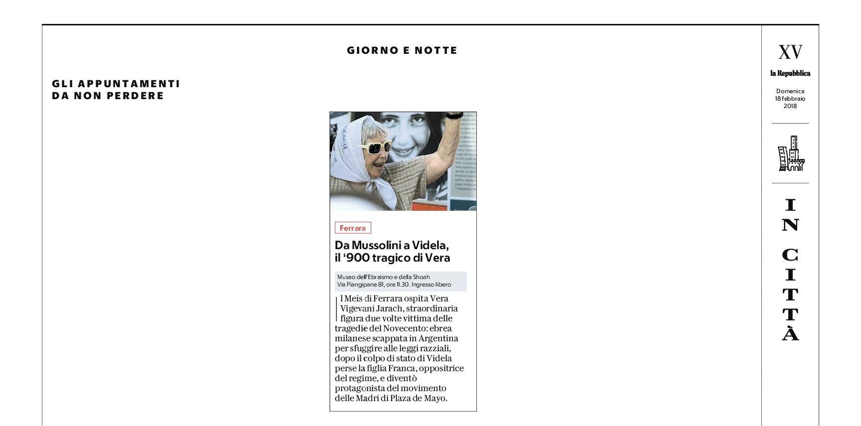 Da Mussolini a Videla, il ‘900 tragico di Vera