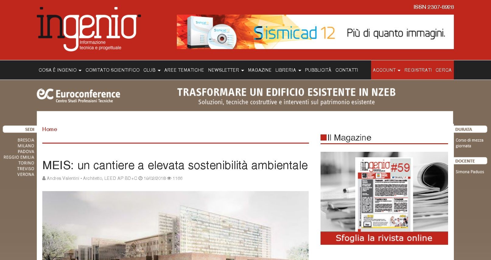 MEIS: un cantiere a elevata sostenibilità ambientale