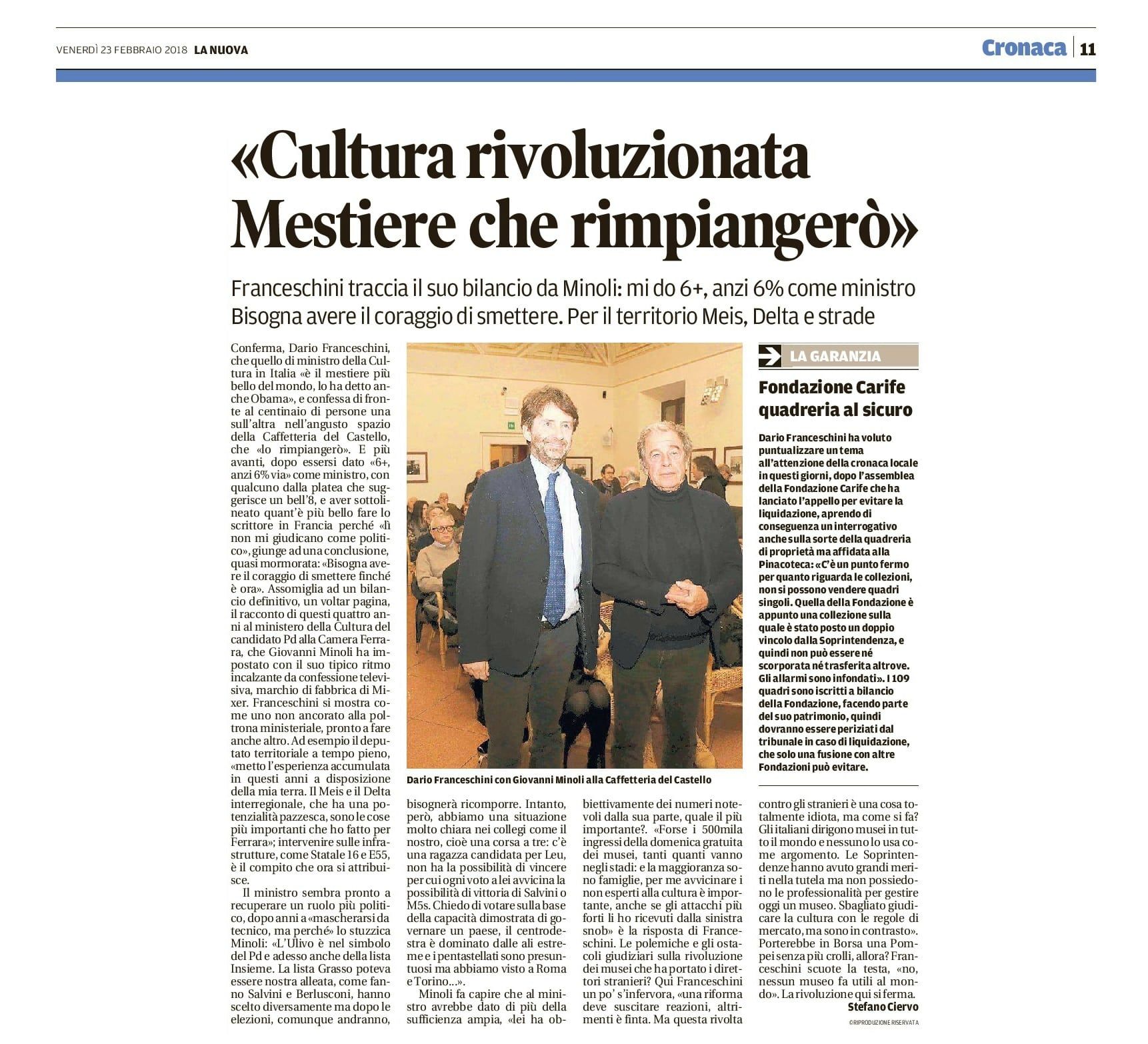 «Cultura rivoluzionata. Mestiere che rimpiangerò»