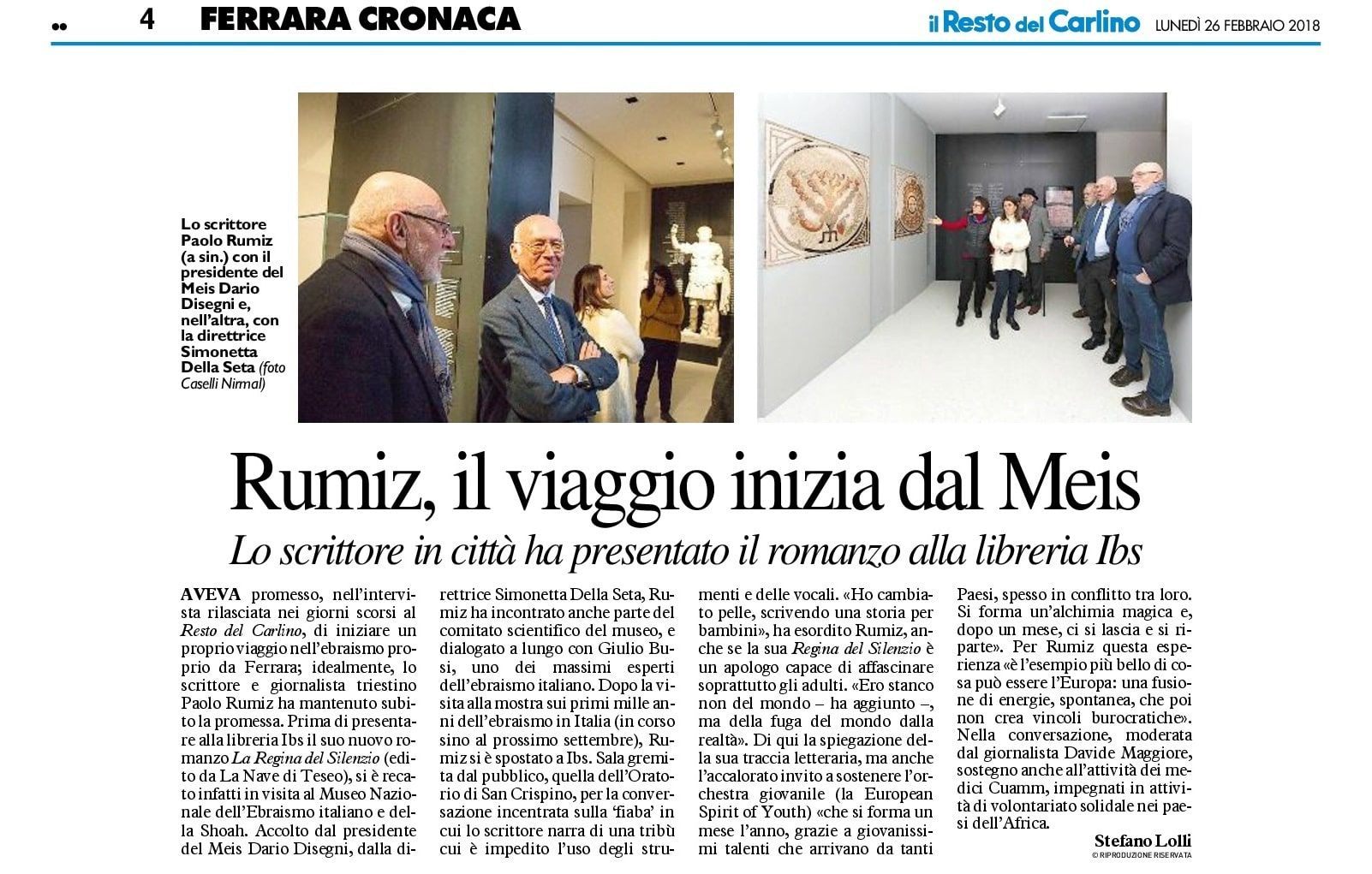 Rumiz, il viaggio inizia dal Meis