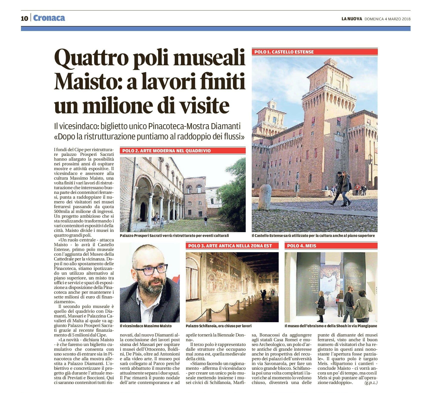Quattro poli museali. Maisto: a lavori finiti un milione di visite