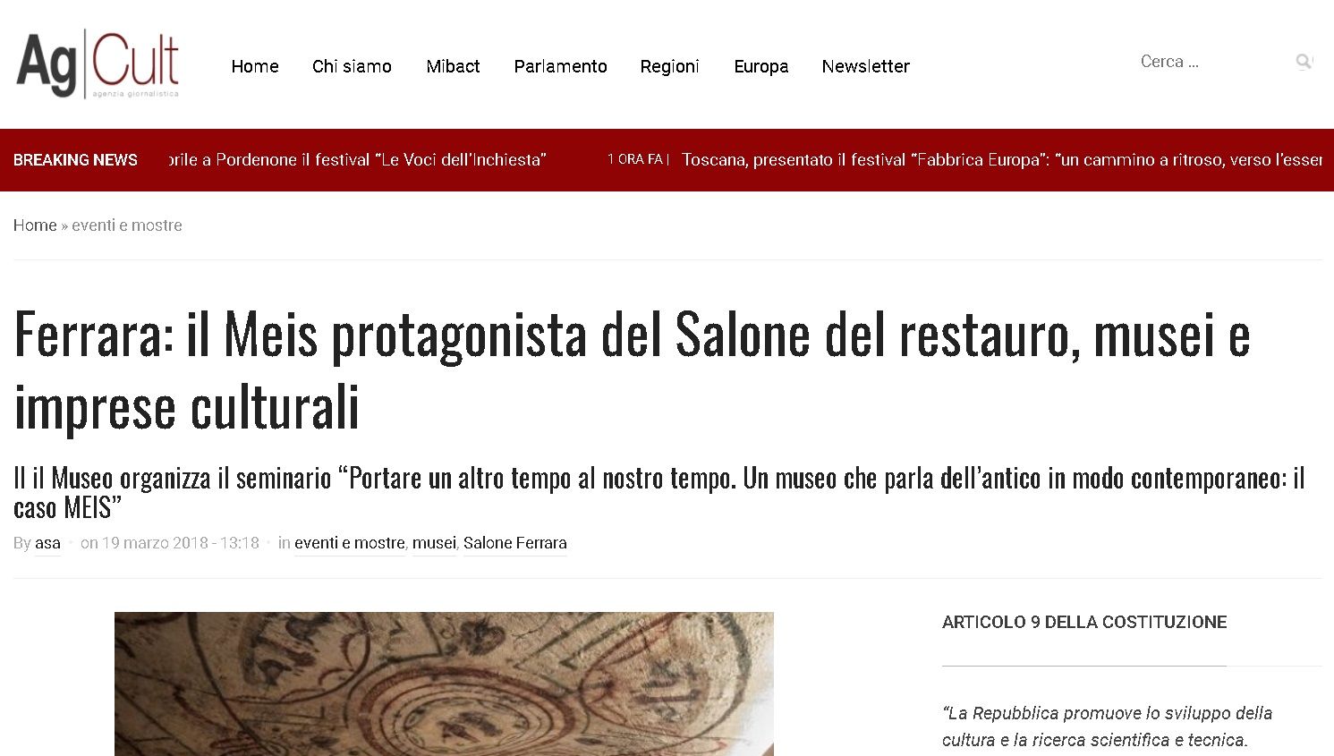 Ferrara: il Meis protagonista del Salone del restauro, musei e imprese culturali