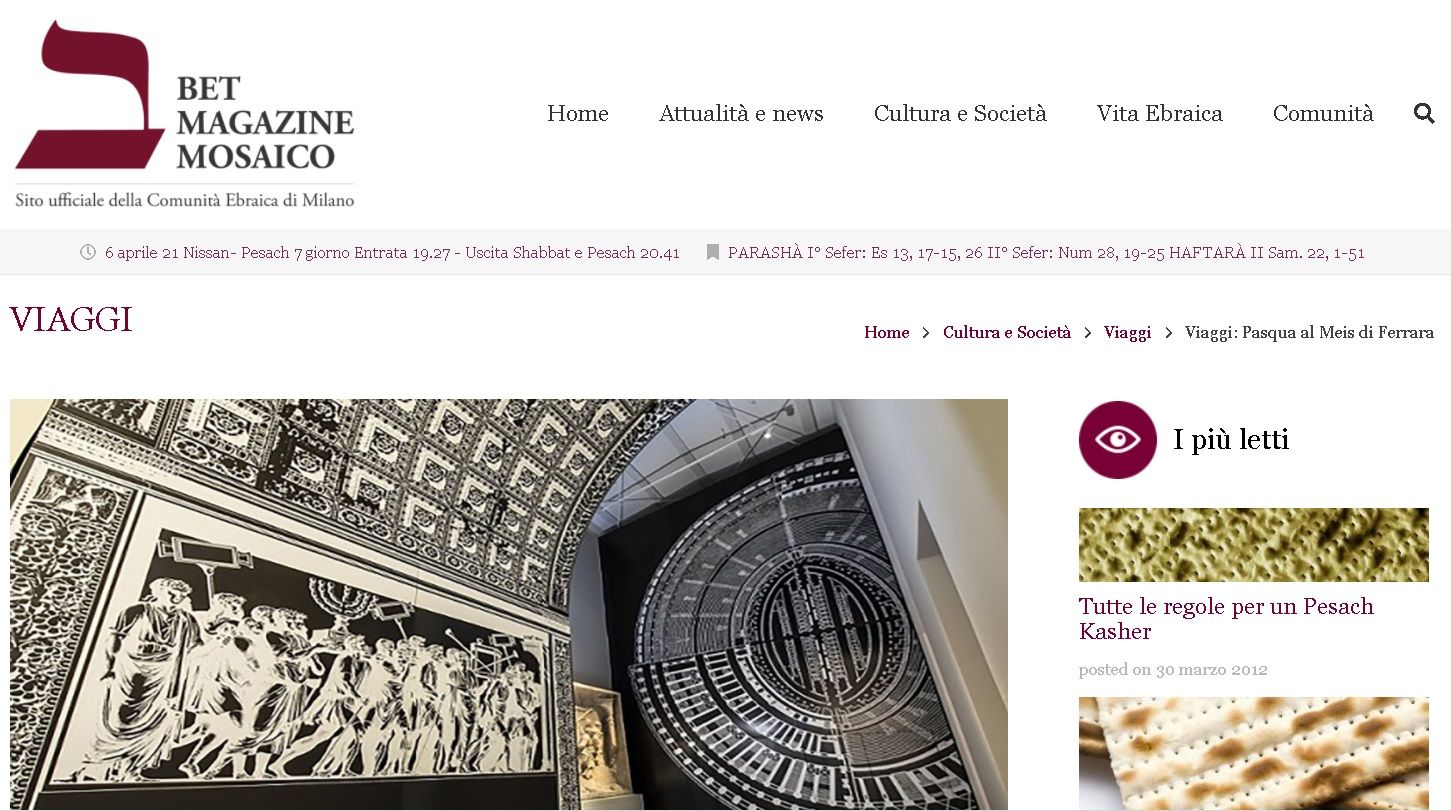 Viaggi: Pasqua al Meis di Ferrara