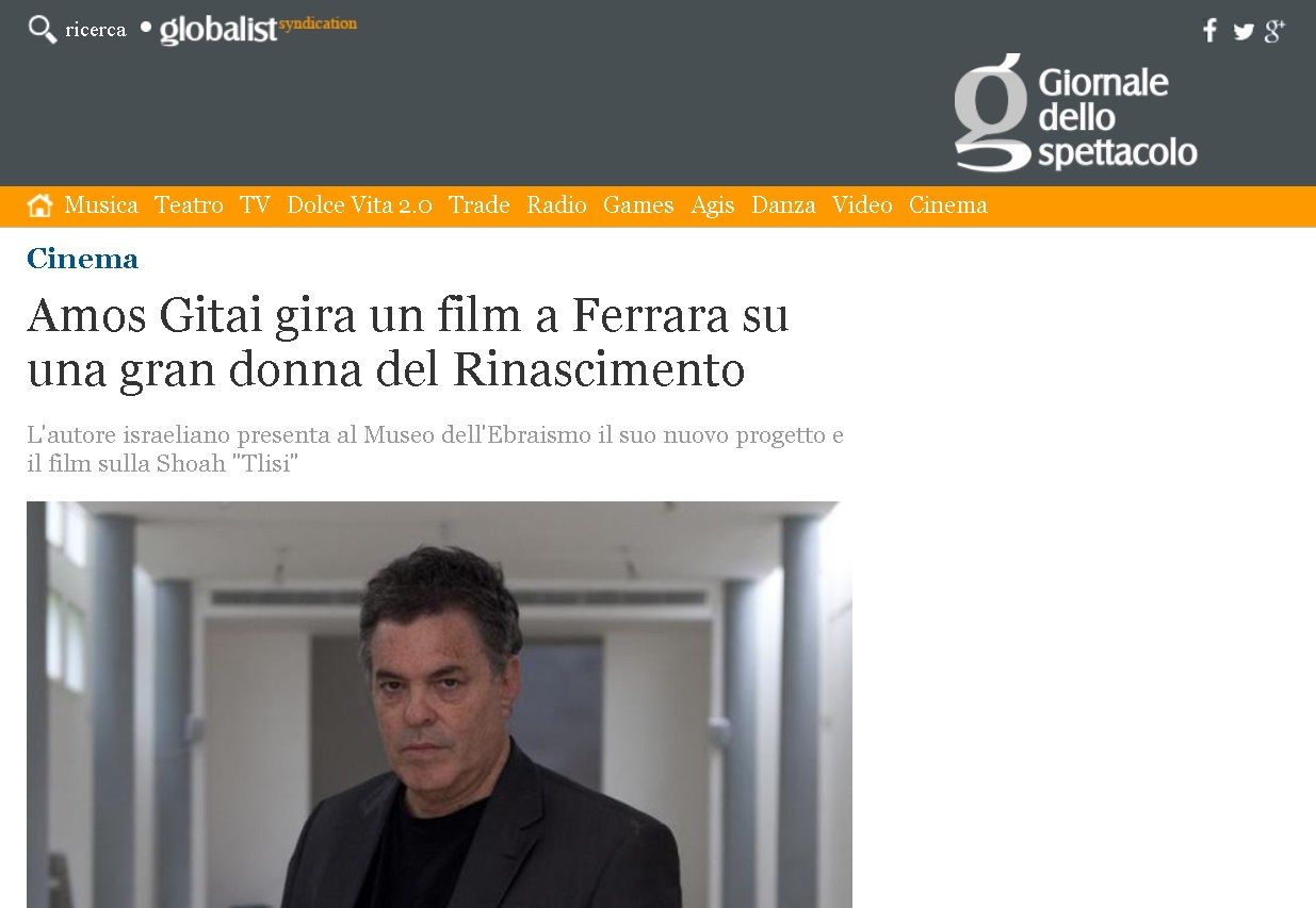 Amos Gitai gira un film a Ferrara su una gran donna del Rinascimento