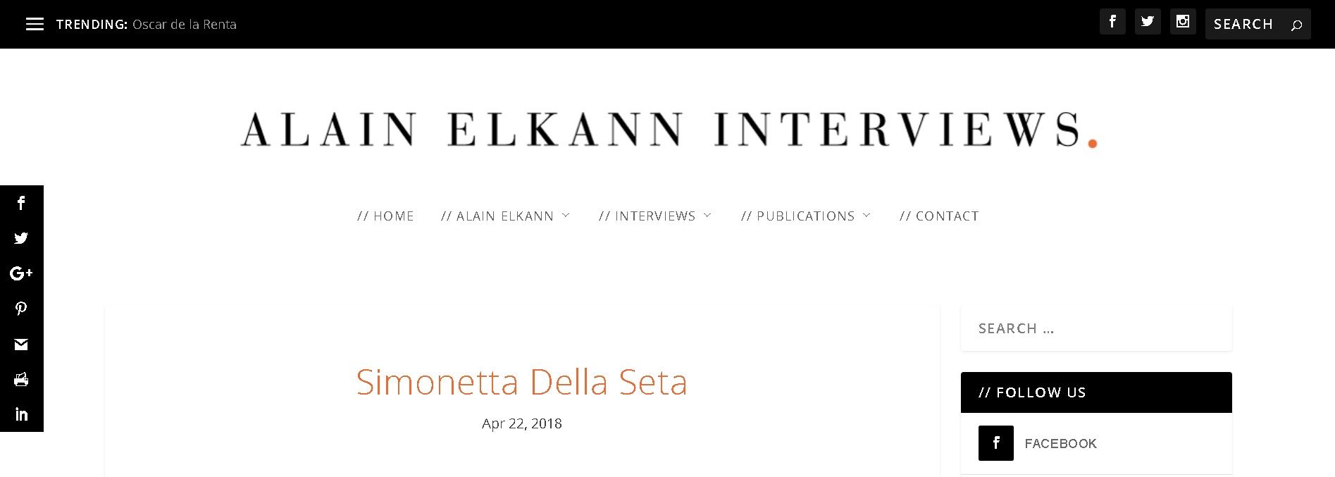 Alain Elkann interviews Simonetta Della Seta