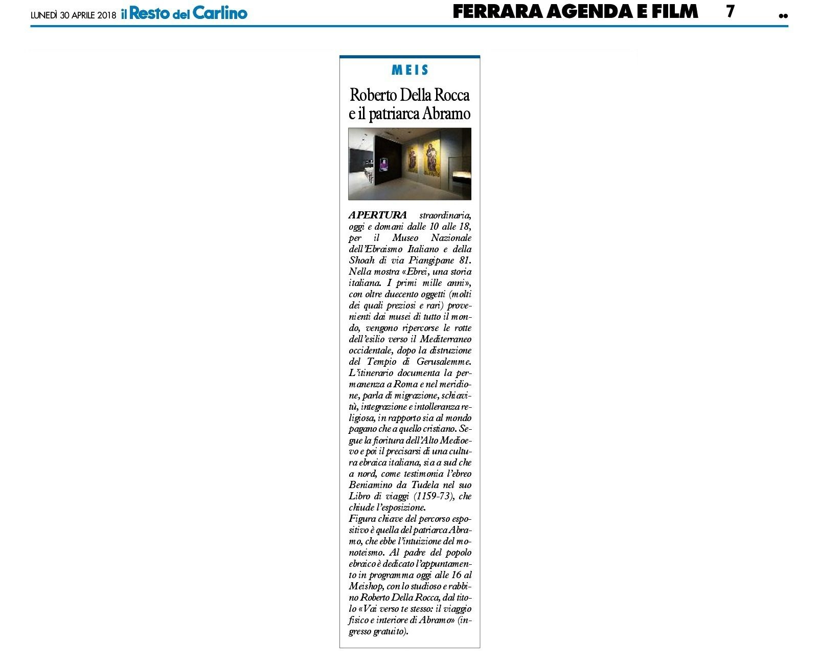 Roberto Della Rocca e il patriarca Abramo