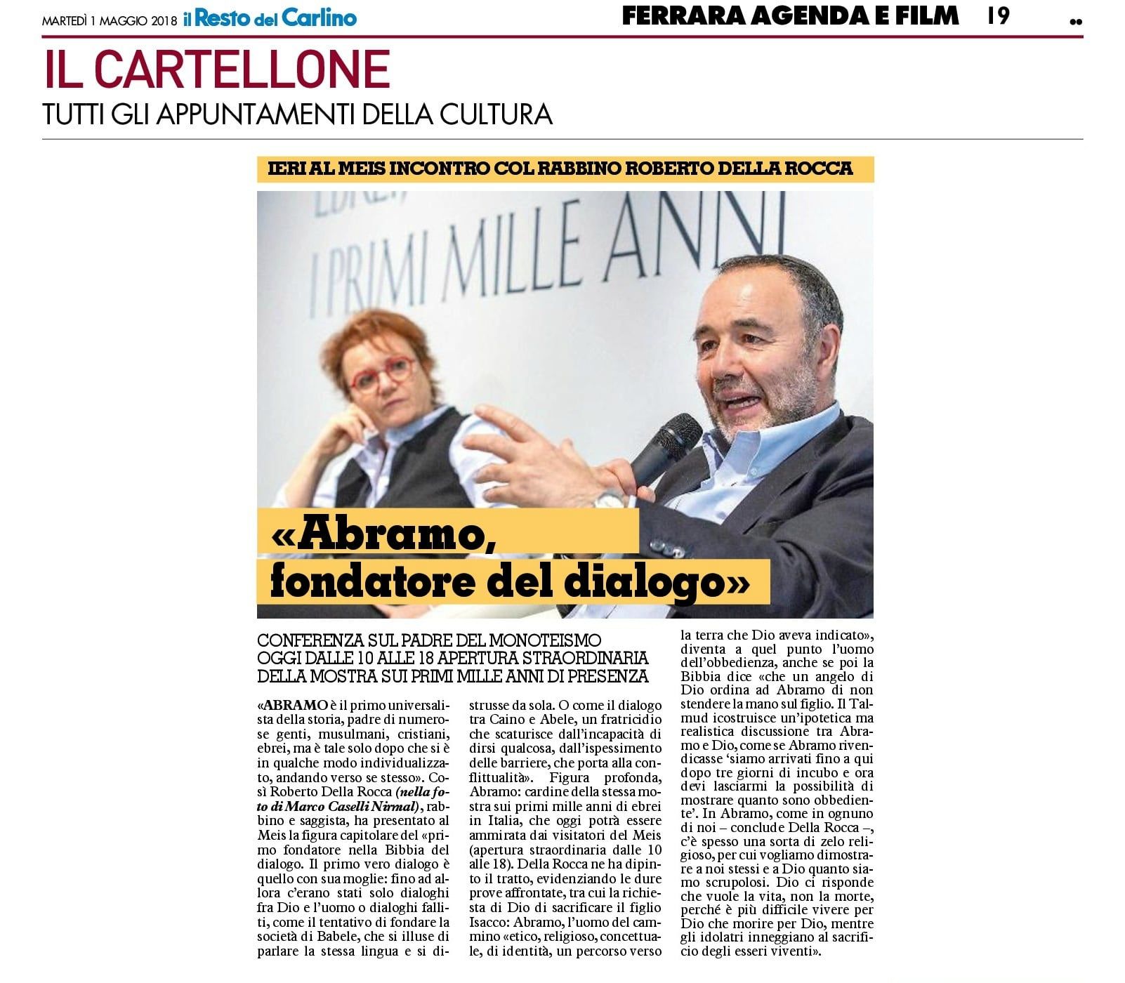 «Abramo, fondatore del dialogo»