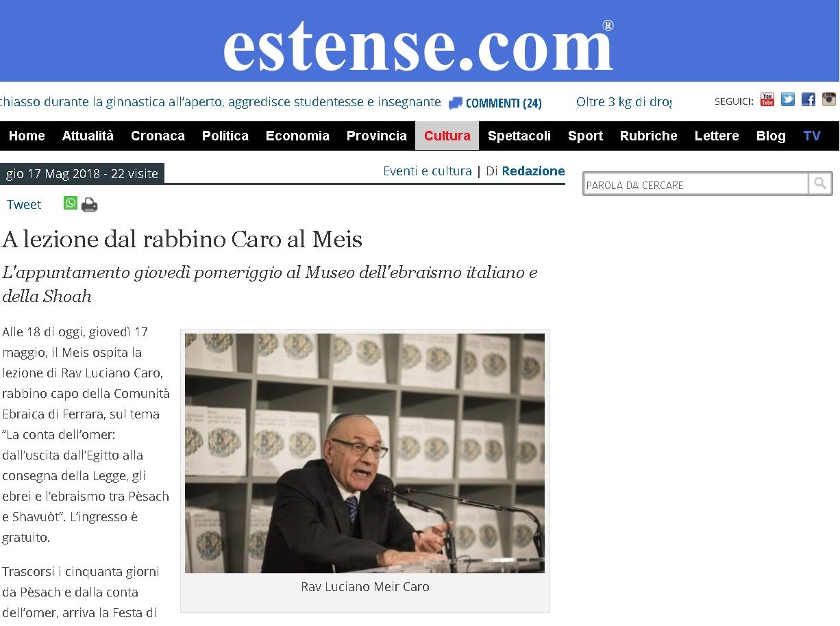 A lezione dal rabbino Caro al Meis