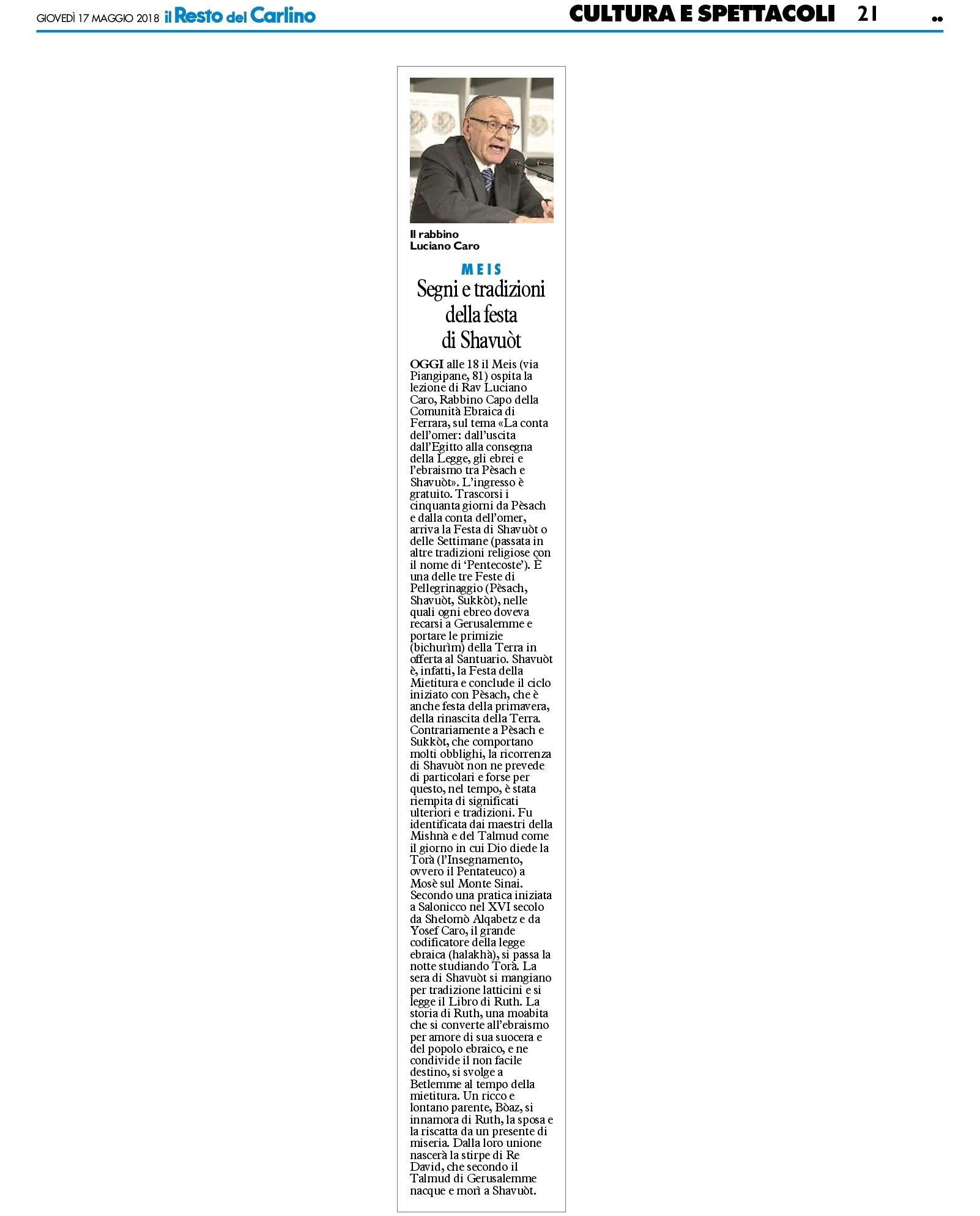 Segni e tradizioni della festa di Shavuòt