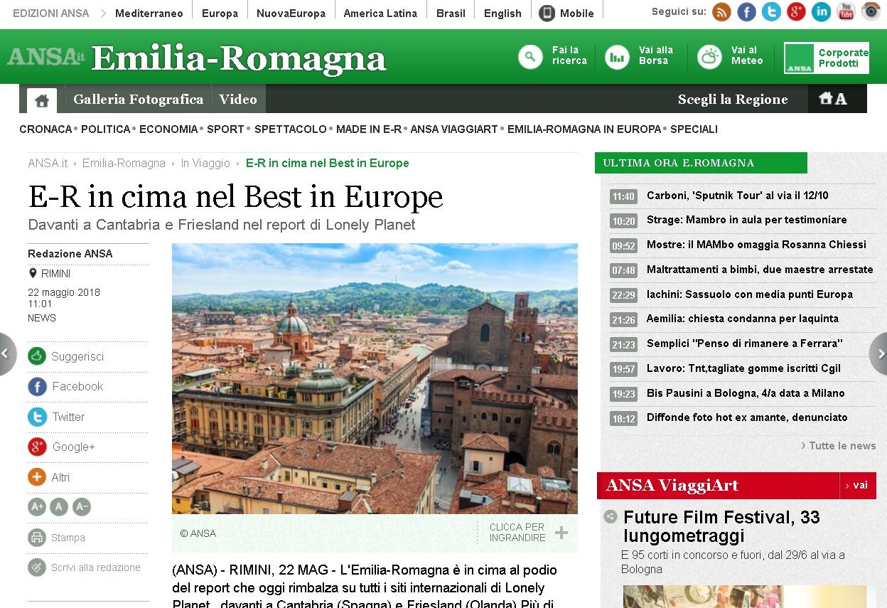 E-R in cima nel Best in Europe