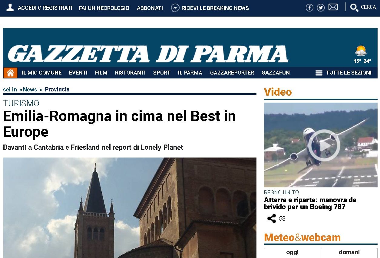 Emilia-Romagna in cima nel Best in Europe