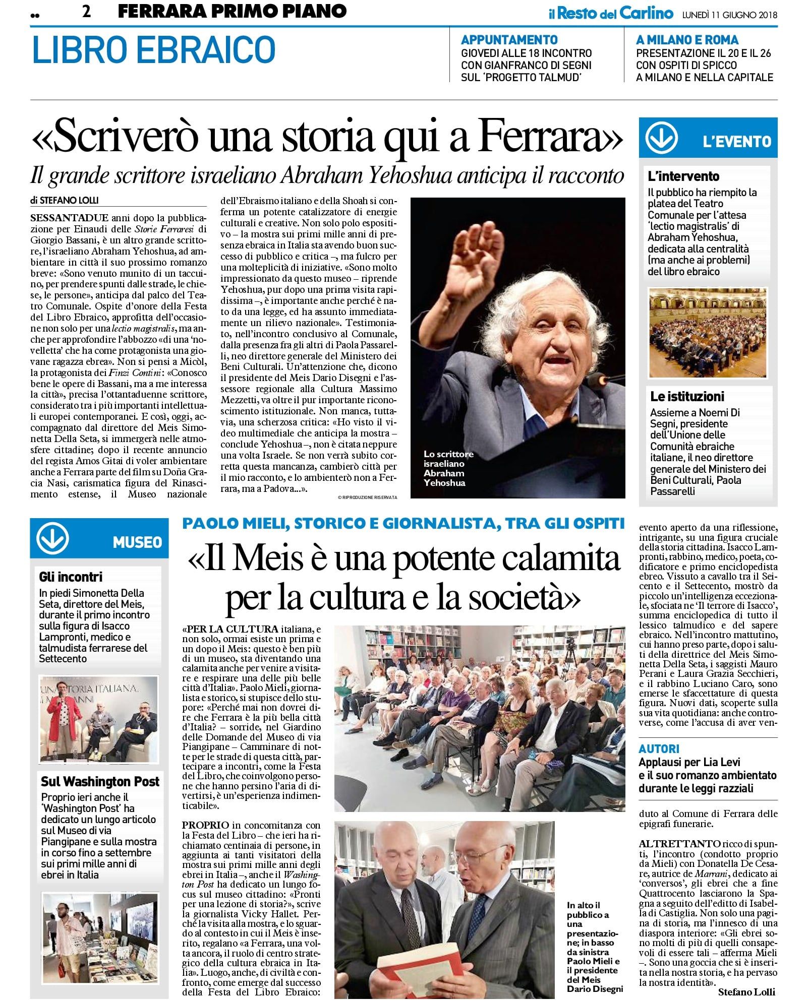 «Scriverò una storia qui a Ferrara»