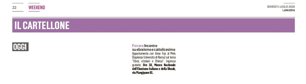 Ferrara – Incontro su ebraismo e cattolicesimo