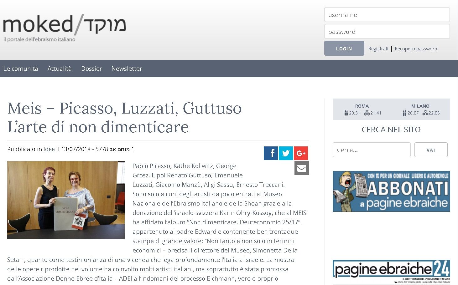 Meis – Picasso, Luzzati, Guttuso L’arte di non dimenticare