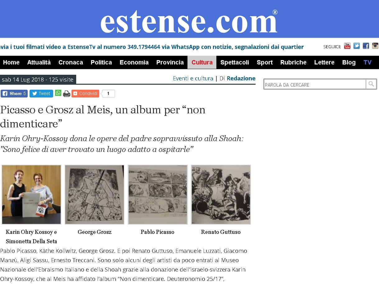 Picasso e Grosz al Meis, un album per “non dimenticare”