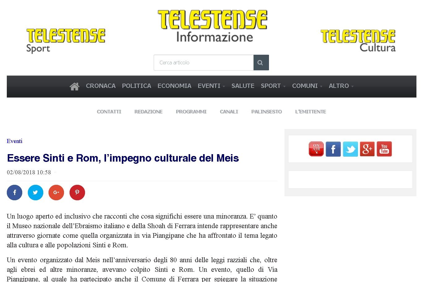 Essere Sinti e Rom, l’impegno culturale del Meis