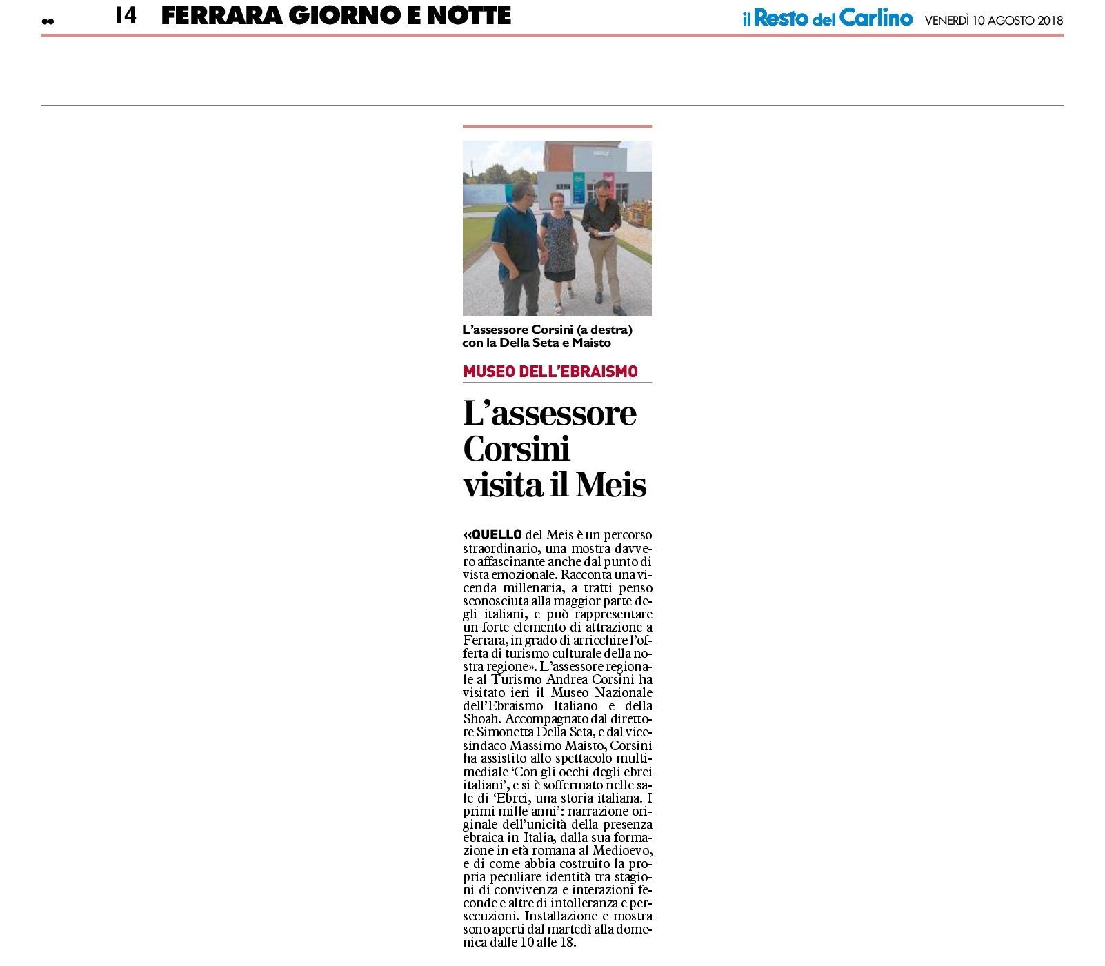 L’assessore Corsini visita il Meis