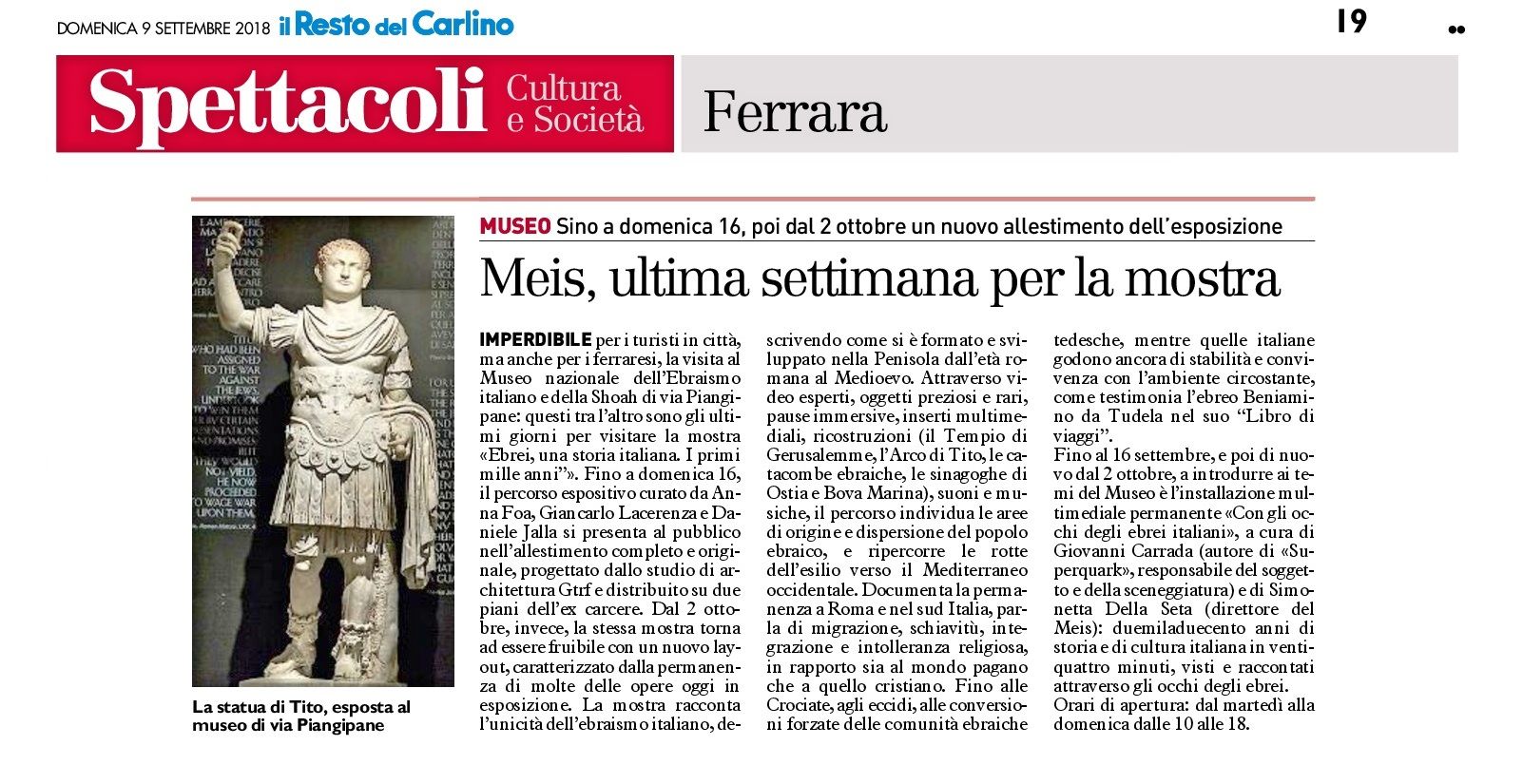 Meis, ultima settimana per la mostra