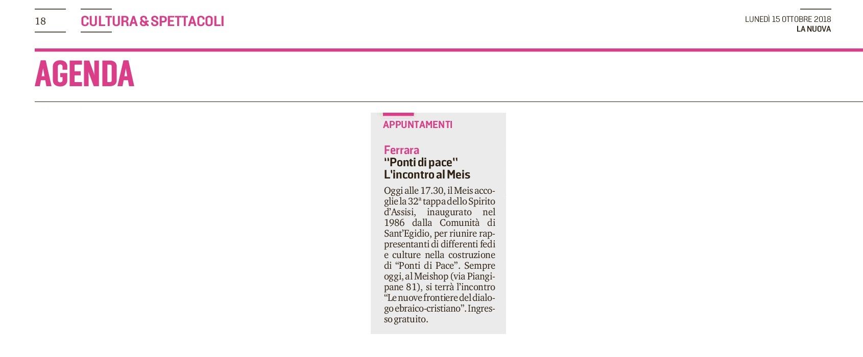 “Ponti di pace”. L’incontro al Meis