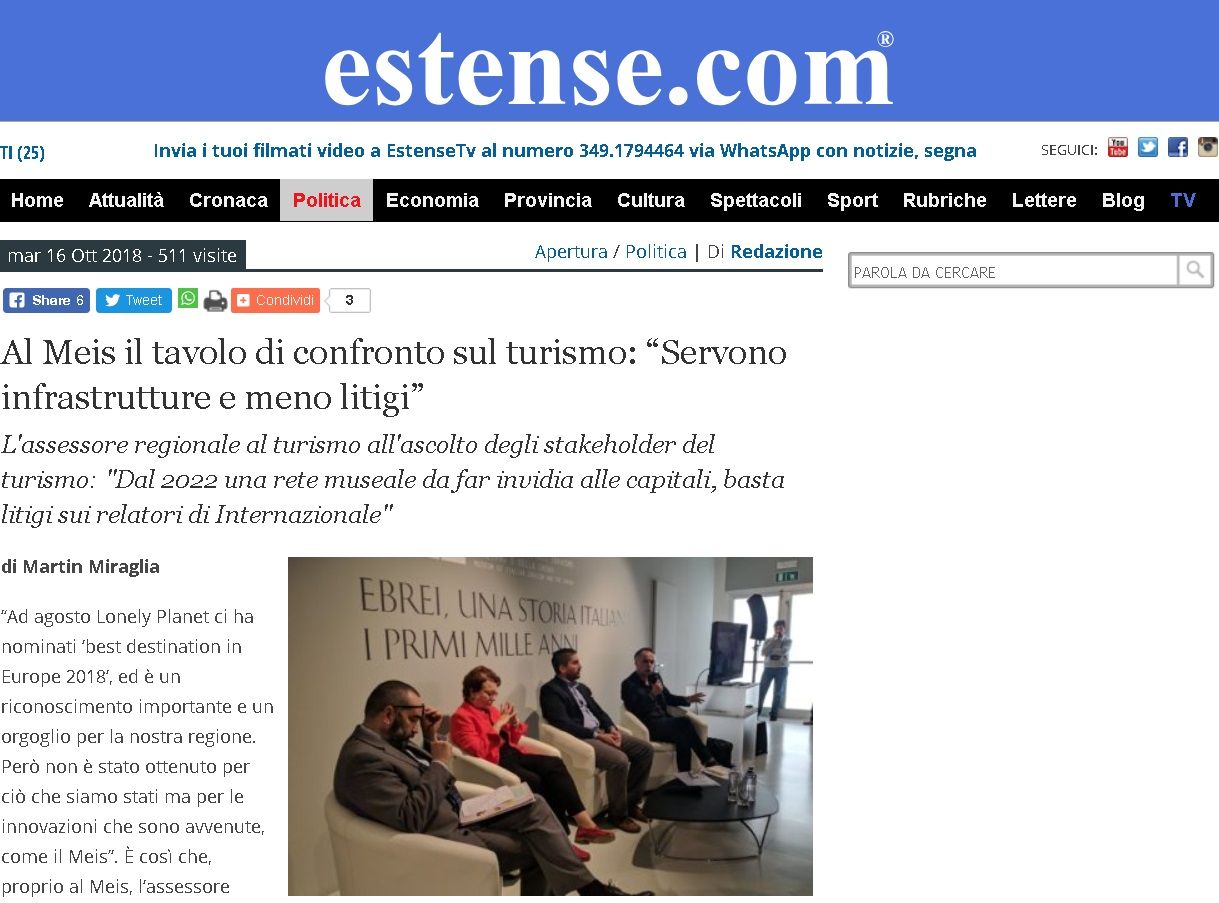 Al Meis il tavolo di confronto sul turismo: “Servono infrastrutture e meno litigi”