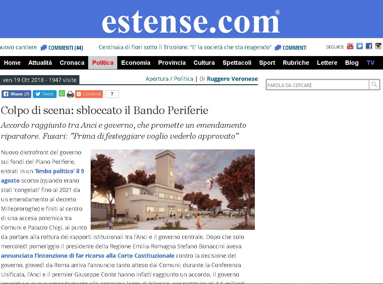 Colpo di scena: sbloccato il Bando Periferie