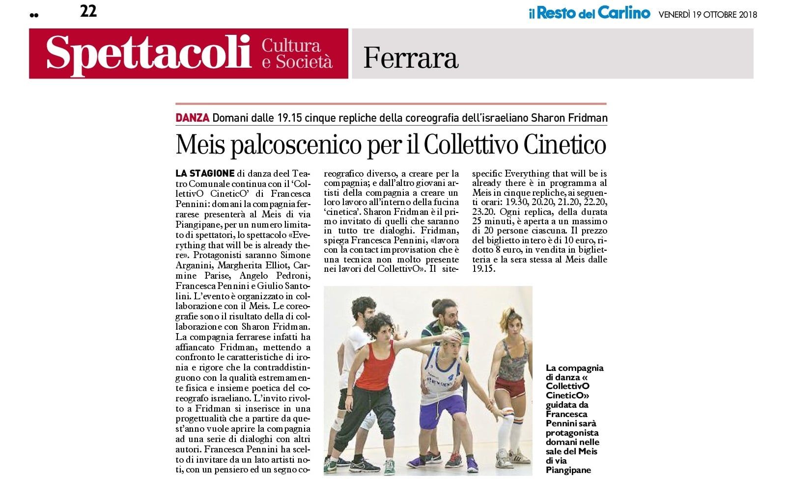 Meis palcoscenico per il Collettivo Cinetico