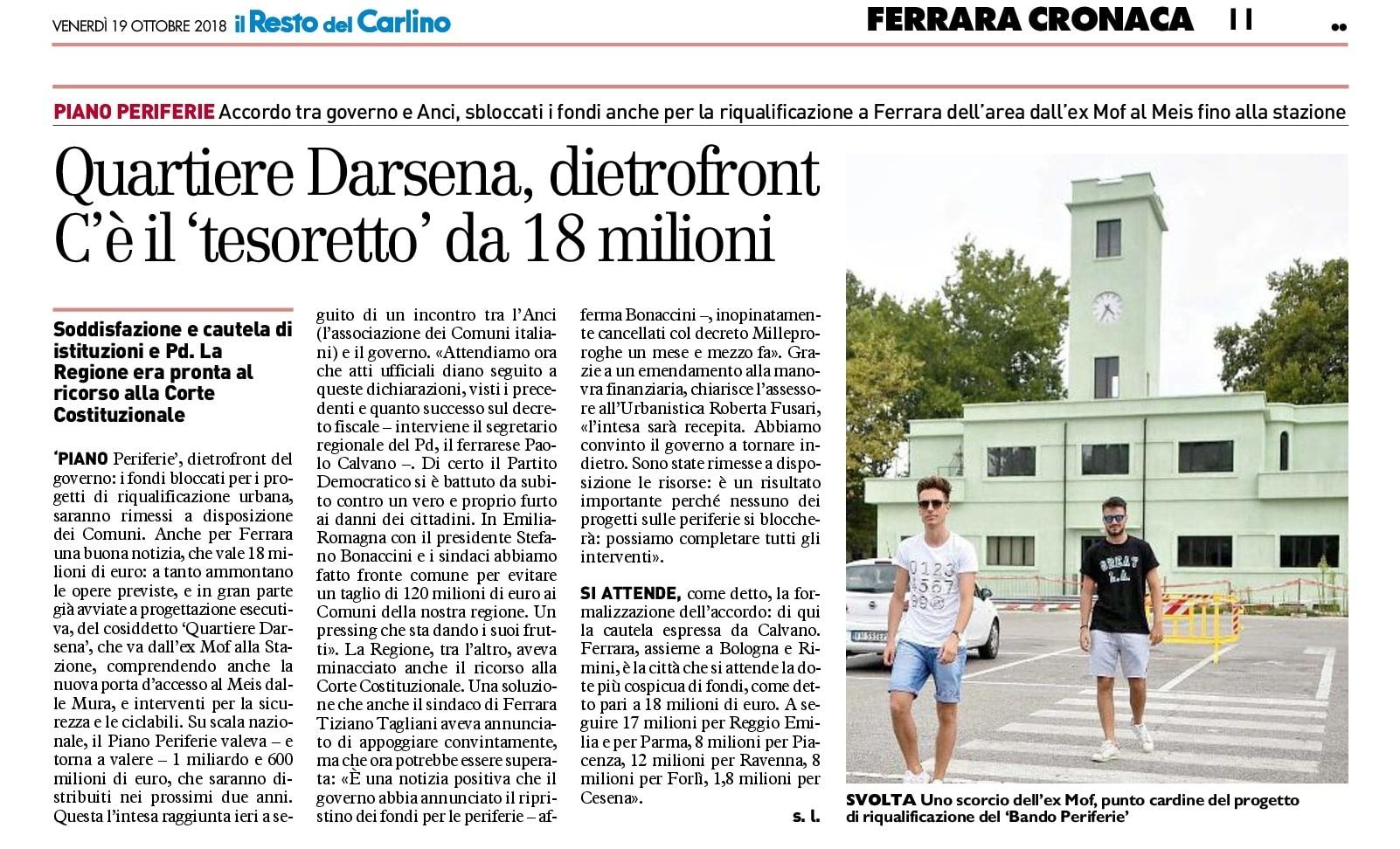 Quartiere Darsena, dietrofront. C’è il ‘tesoretto’ da 18 milioni