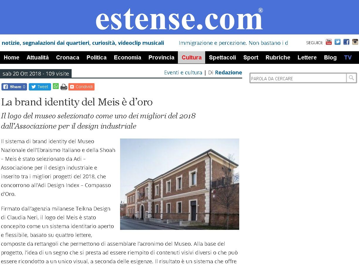 La brand identity del Meis è d’oro