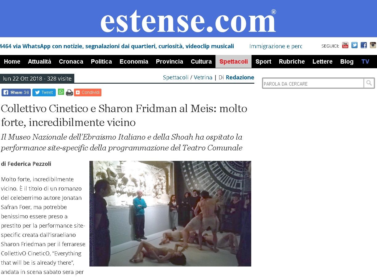 Collettivo Cinetico e Sharon Fridman al Meis: molto forte, incredibilmente vicino