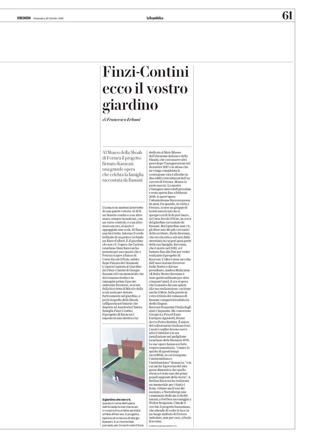 Finzi-Contini ecco il vostro giardino