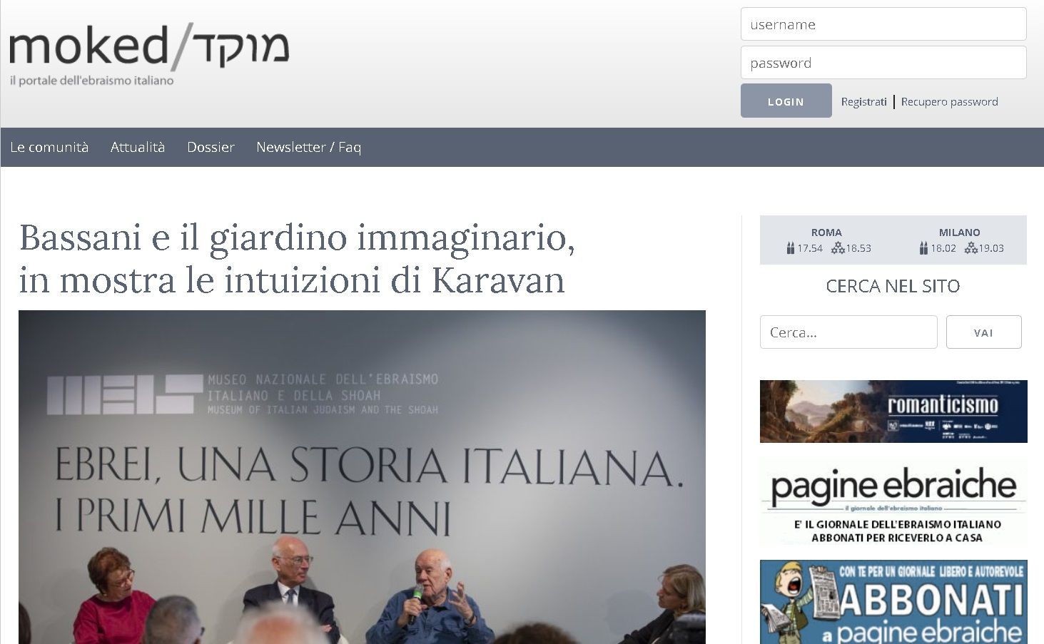 Bassani e il giardino immaginario, in mostra le intuizioni di Karavan