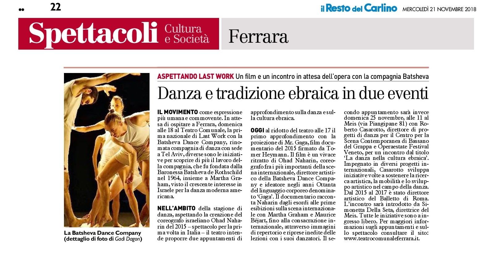 Danza e tradizione ebraica in due eventi