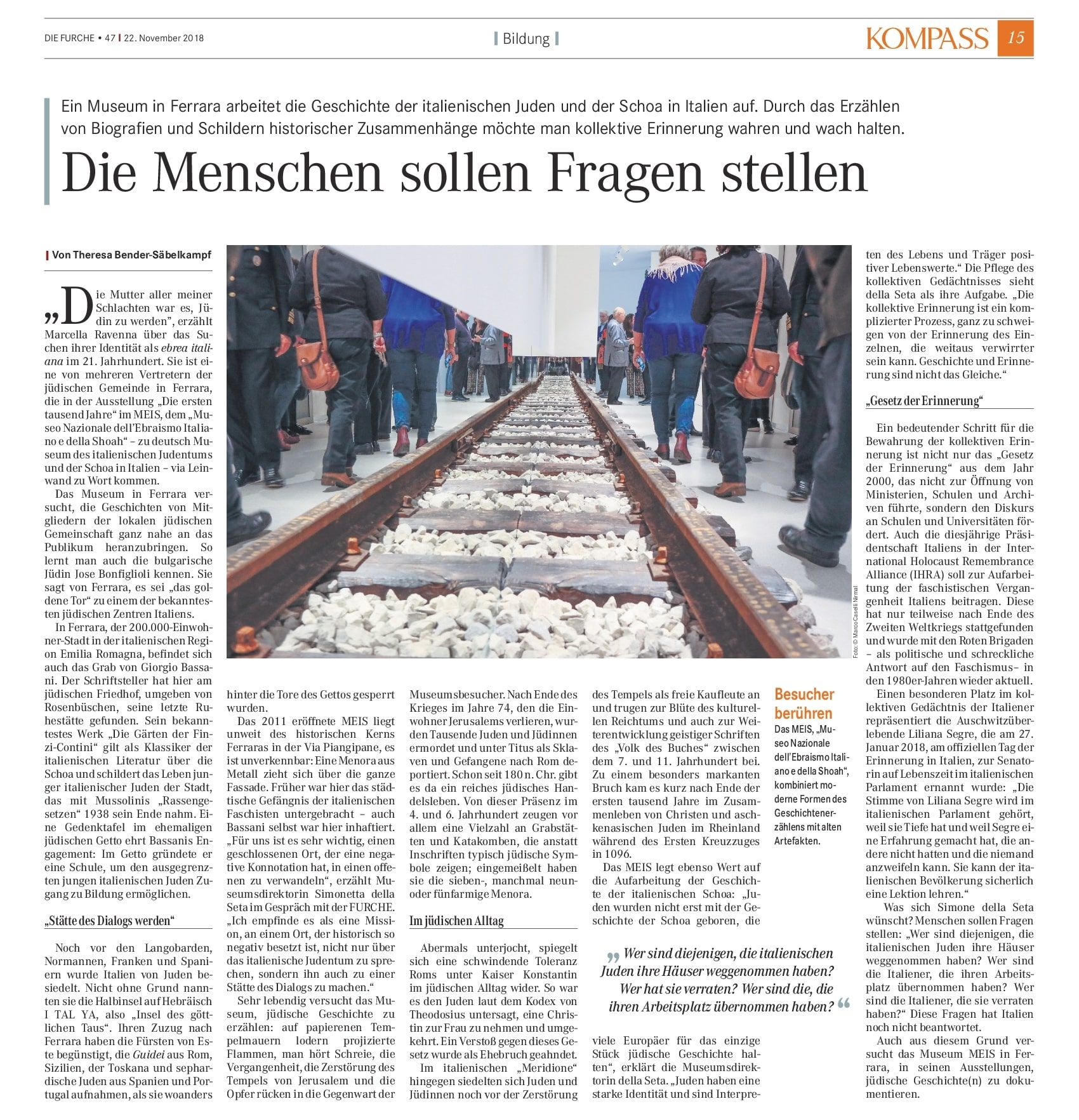 Die Menschen sollen Fragen stellen