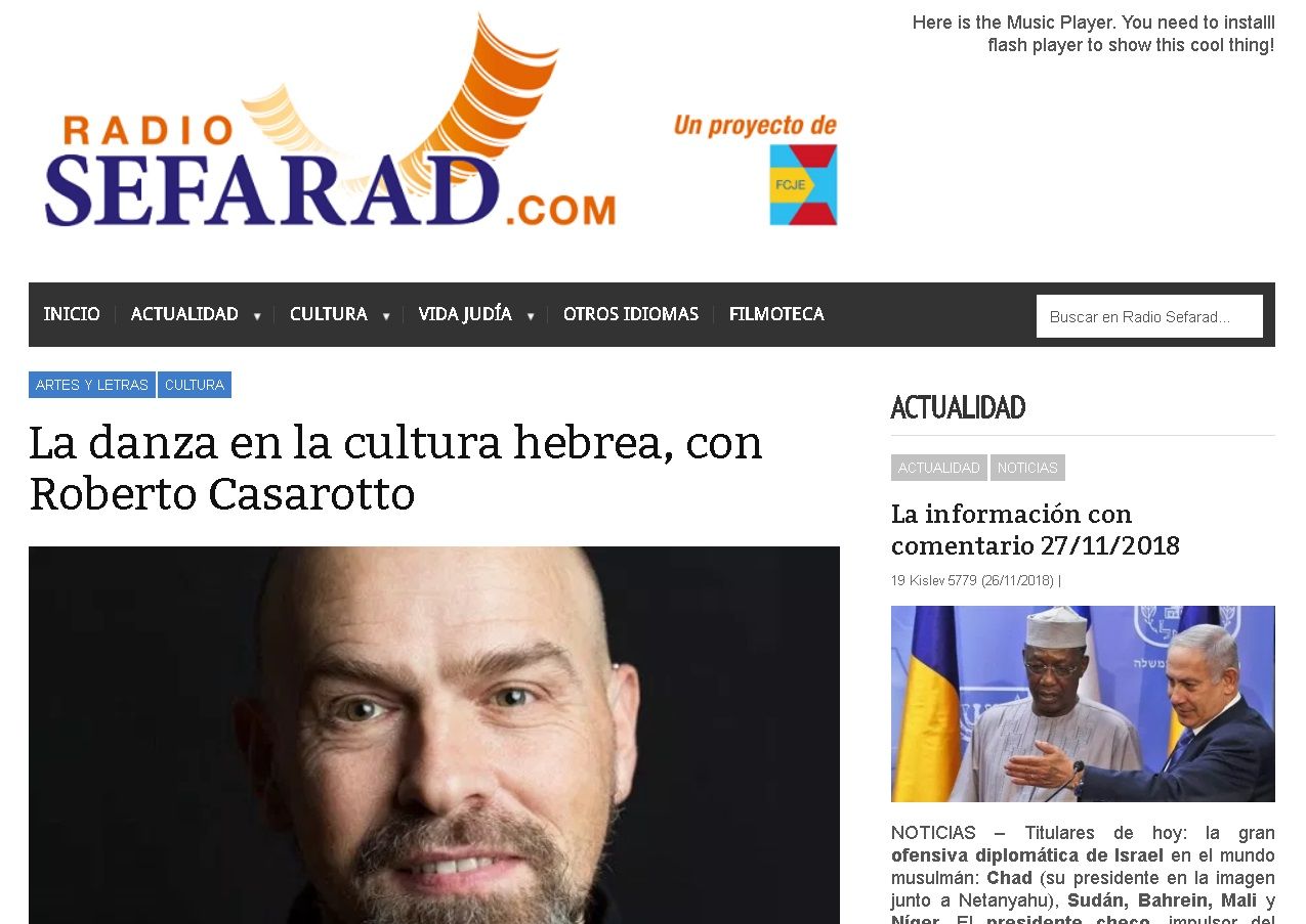 La danza en la cultura hebrea, con Roberto Casarotto