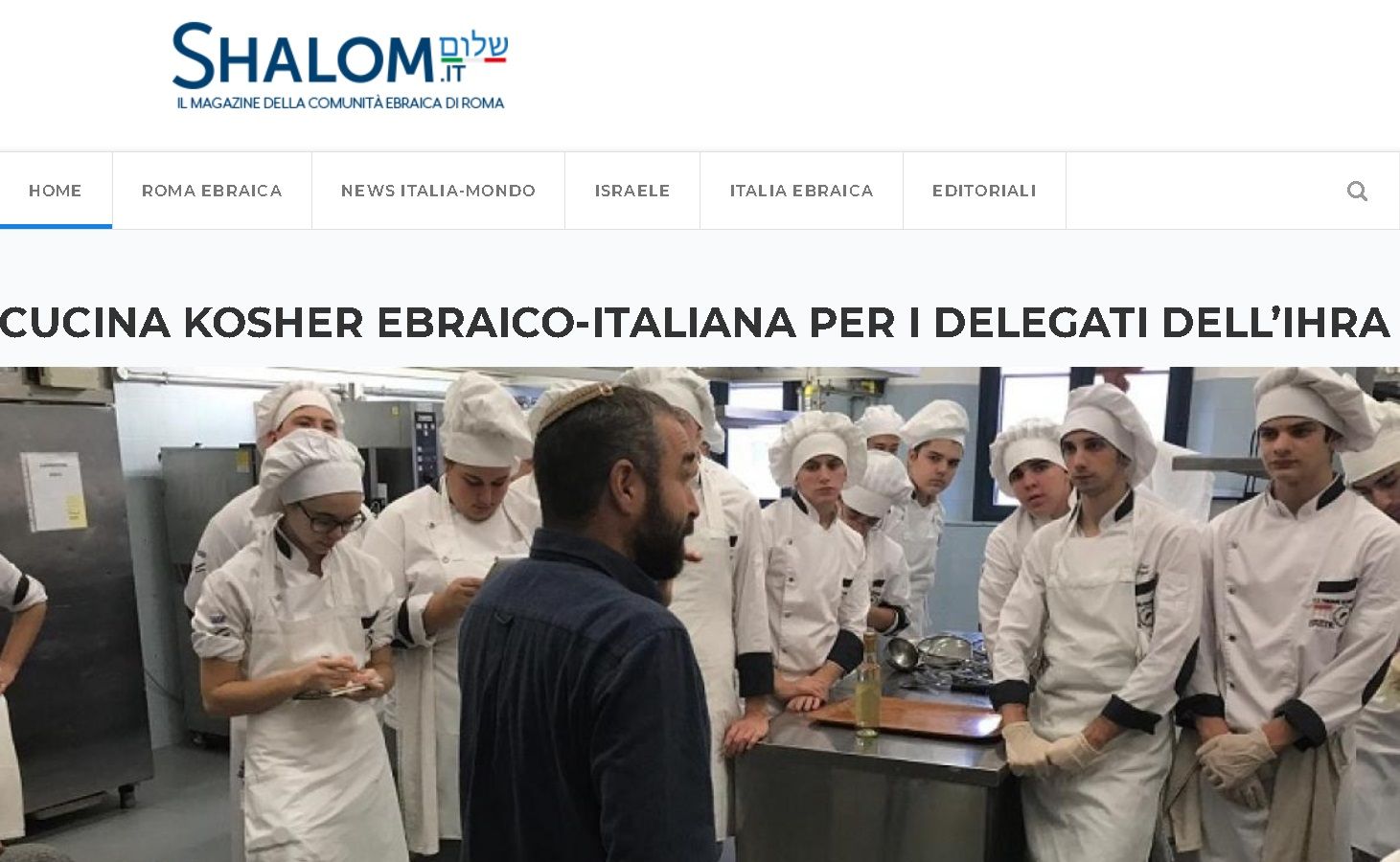CUCINA KOSHER EBRAICO-ITALIANA PER I DELEGATI DELL’IHRA