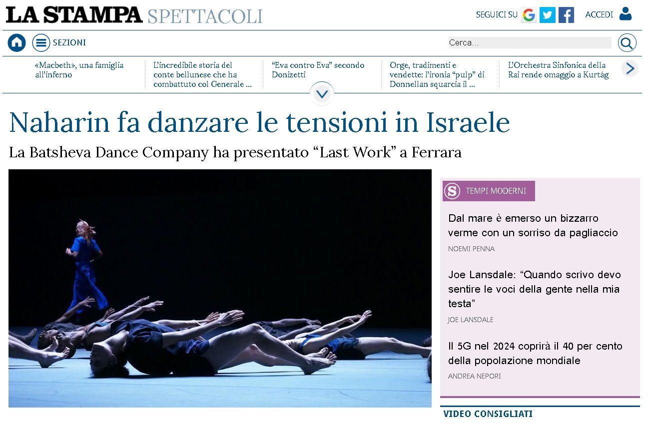 Naharin fa danzare le tensioni in Israele