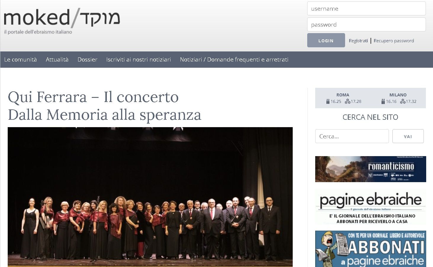 Dalla Memoria alla speranza