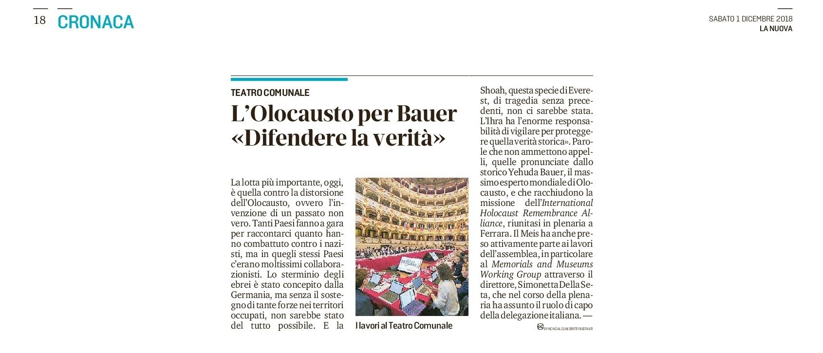 L’Olocausto per Bauer. «Difendere la verità»