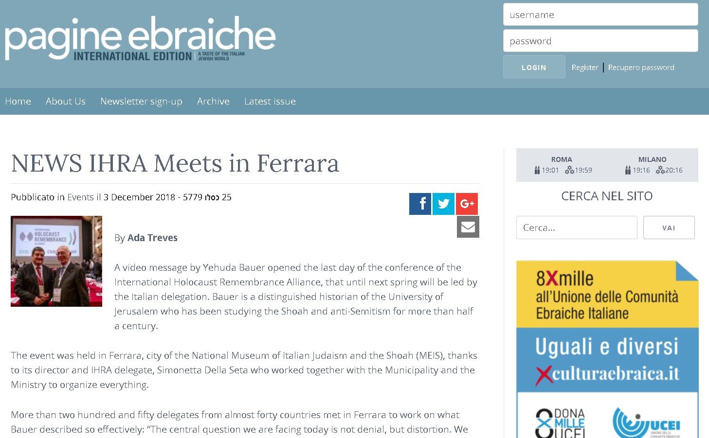 IHRA Meets in Ferrara