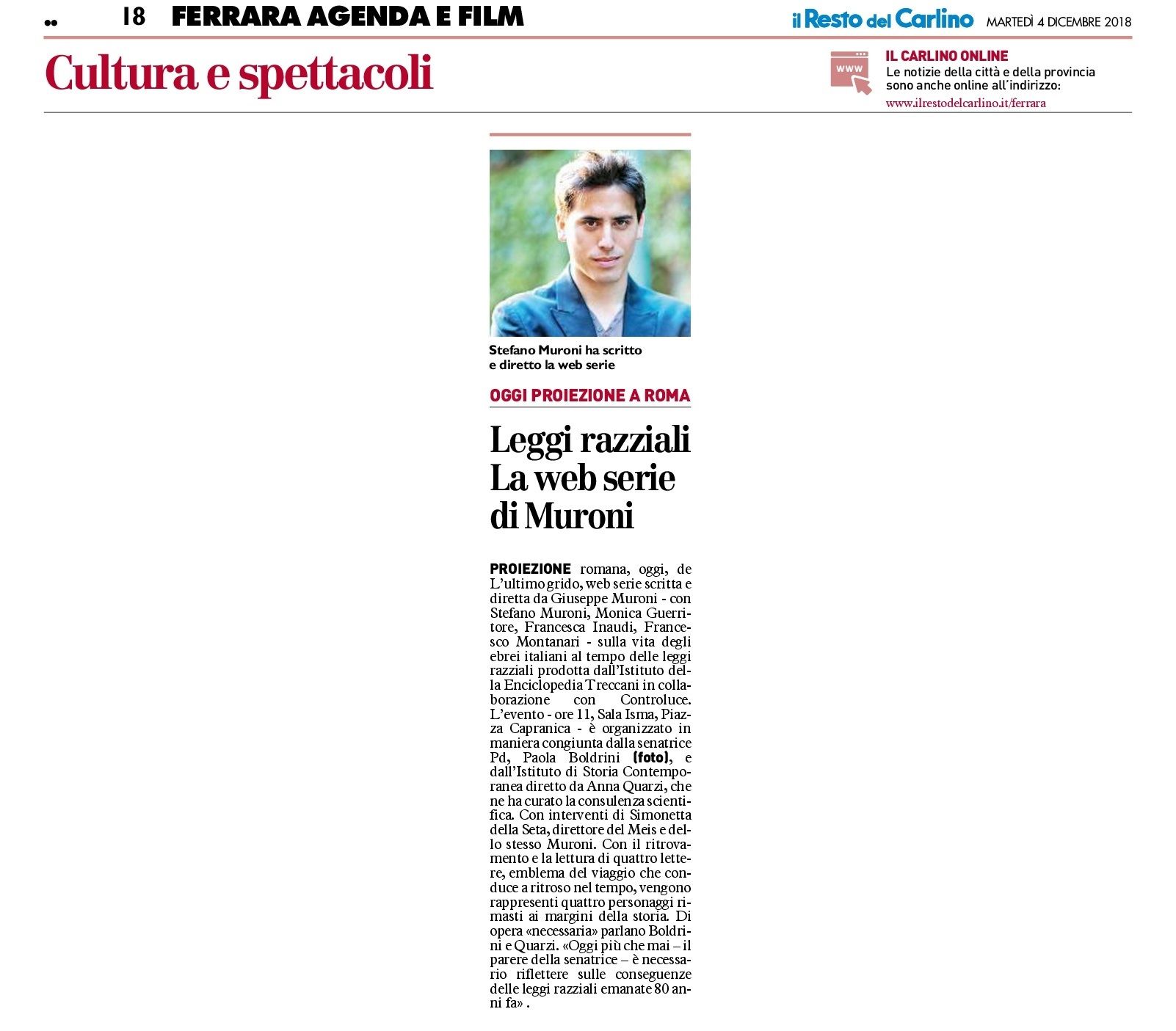 Leggi razziali. La web serie di Muroni