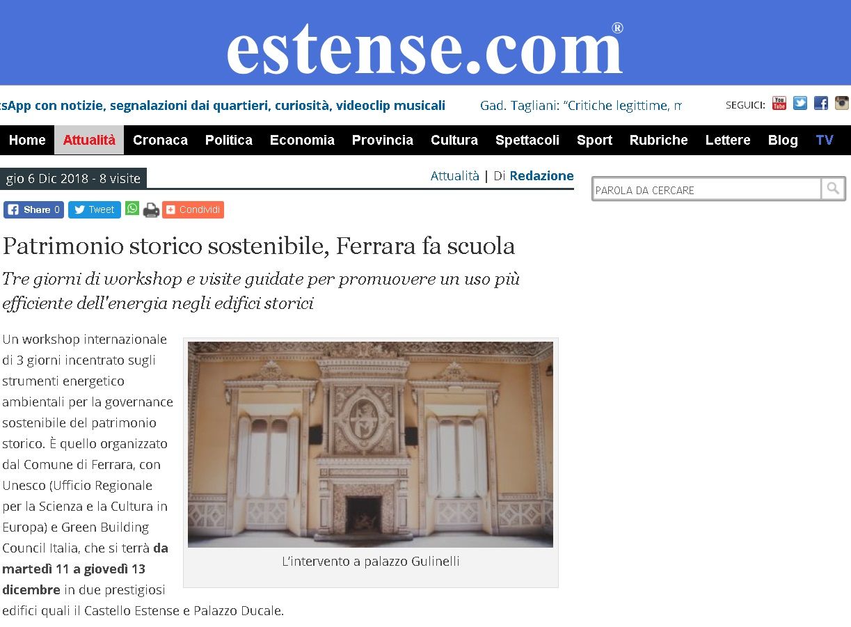 Patrimonio storico sostenibile, Ferrara fa scuola