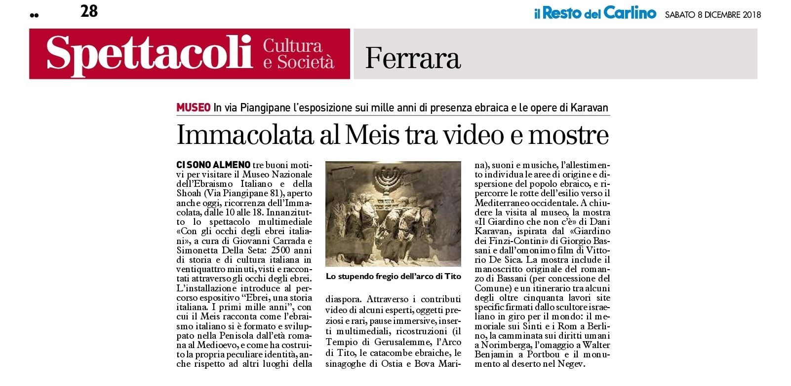 Immacolata al Meis tra video e mostre