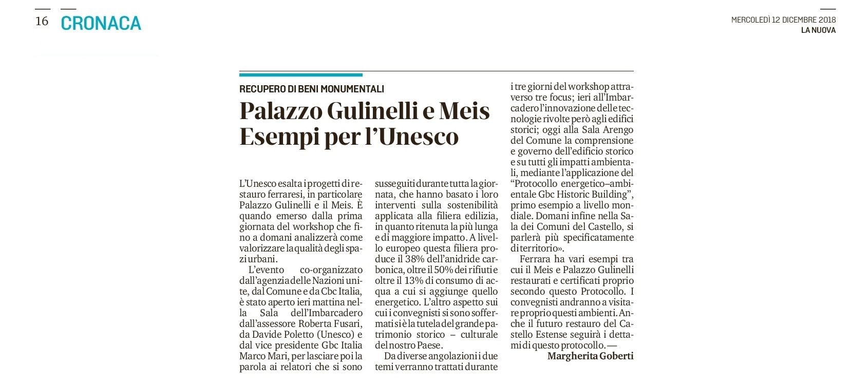 Palazzo Gulinelli e Meis. Esempi per l’Unesco