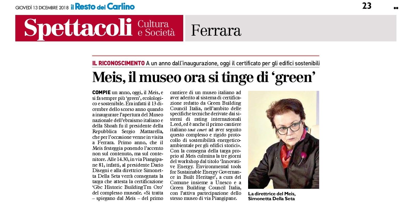 Meis, il museo ora si tinge di ‘green’