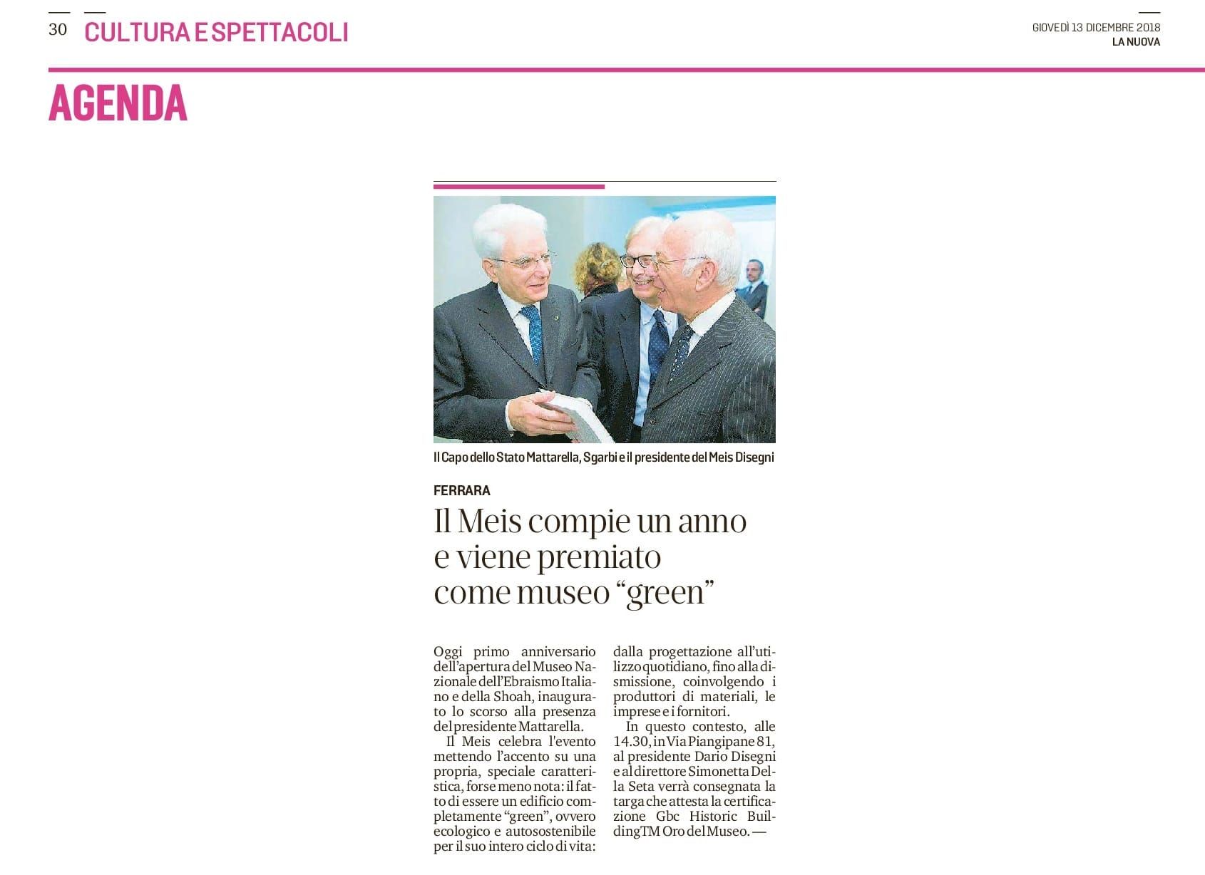 Il Meis compie un anno e viene premiato come museo “green”