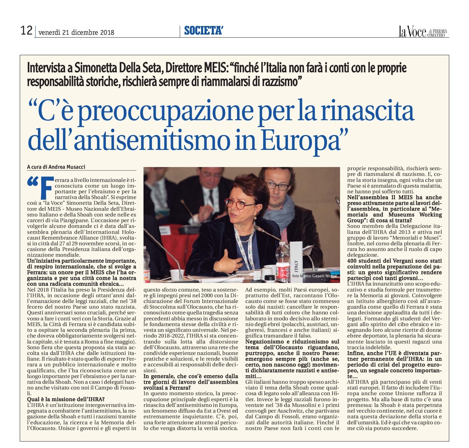 “C’è preoccupazione per la rinascita dell’antisemitismo in Europa”