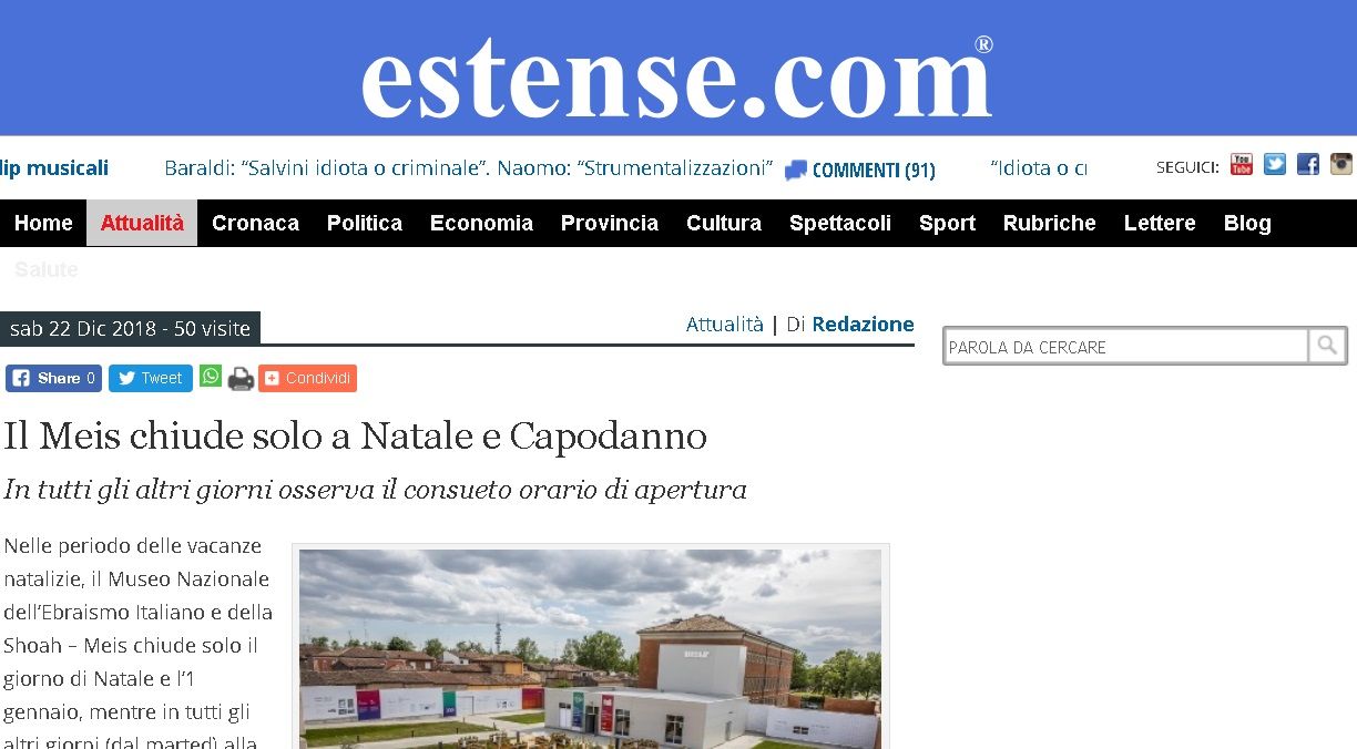 Il Meis chiude solo a Natale e Capodanno